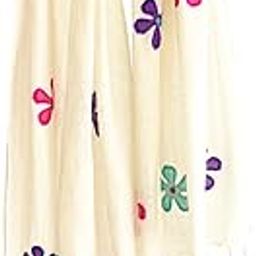 Handloom Khadi Cotton off white Stole with Floral Applique patch Work & Multicolor Tassels – Lightweight & Eco-Friendly Dupatta for Women-image-21