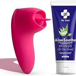 My Soul Tongue Combo for Stress Relief | 1 Massager & 1 Water-Based Lubrication (50ml)-image-3