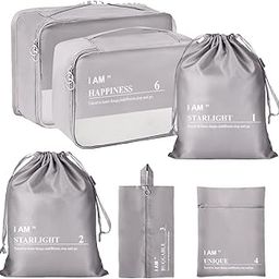 Cockatoo Path-Finder 6 Pc Travel Organizer Bags for Luggage - Lightweight Polyester Packing Cubes Set for Travel & Business Trips-image-89