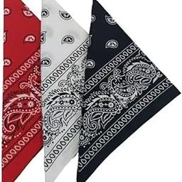 Unisex Cotton Printed Bandana Set | Pack of 3 | Multi-Color Head Wraps, Face Cover, Neck Scarf-14