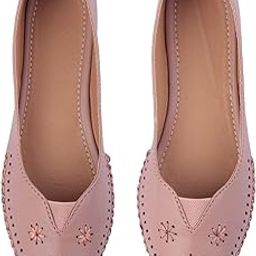 Women's Synthetic Leather Ballet Flats, Pointed Toe, Casual Comfort Shoes with Floral Design, White-image-29