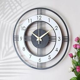 PrimPix Metal Analog Modern Stylish Metal Analog Vintage Wall Clock for Living Room Home and Office Décor Silent Movement Wall Clock for Hall (Balck, 30 CM)-image-23