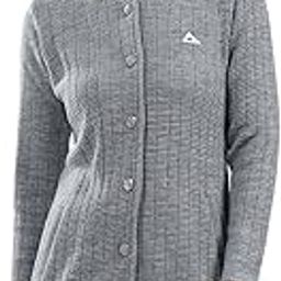 Women's Regular Fit Knitted Coat | Self Design Pattern | Button Closure with Full Sleeves Round Neck Knitted Winter Coat for Womens-9
