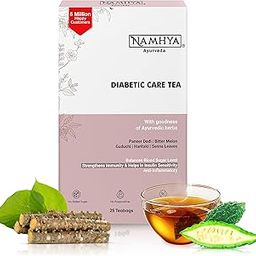 Namhya Diabetic Care Tea | Loaded with Super Herbs, Paneer DODI Bitter Melon, Guduchi | Helps to Regulate Blood Sugar Levels, Strengthens Immunity | Diabetes - Tea Bags-image-75