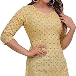 Women's Cotton Short Kurti | Printed Tunic Top with 3/4 Sleeves | Soft Cotton Kurta Shirt for Women-image-77