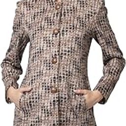 Winter Wear/Casual Wear/Outdoor Wear/Wool Blend/Stylish Collar/Checked/Full Sleeve Women's Coat (4324)-picture-30