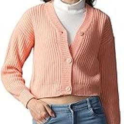 High Star Women Acrylic Knitted Regular fit V Neck Full Sleeves Sweaters 38-image-36