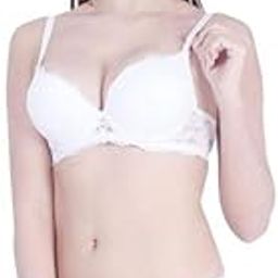 Women's Lingerie Set Bra & Panty Solid White Colour Lace Push Up Underwired Baby Doll Bikini Set Size 32-image-112