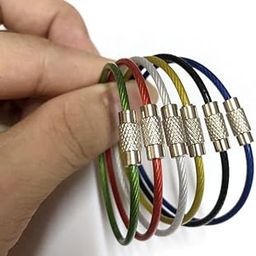 Wire PVC Overcoated cables Stainless Steel Pendant Circle EDC Tool Key Holder Loops for Hiking, Hanging Luggage Tags, Keys and Heavy Duty Luggage Tags Loops - Pack of 10-picture-26