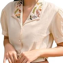 Women's Tunics Tops Rayon Viscose Neck Embroidery Short Shirt | Regular | Formal |Party Western Stylish| Trendy |Fancy Shirts for Women | Casual |EmbroideryShirt.-picture-5