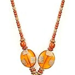 | Elegant Resin and wood Pendent Necklace – Long Resin Pendant with Wood & Gold Accents on Soft Cotton Cord-image-17