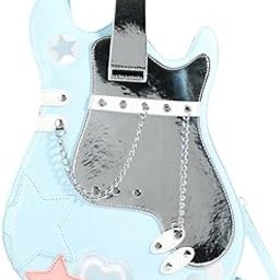 Guitar Shaped Backpack Fashion Trendy Guitar Purse For Dating Shopping Party Light Blue | Womens Handbags & Bags-image-16