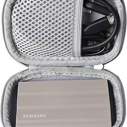 VERTUS® Storage Bag for Samsung T9 / T7 Shield Portable Ssd, Shockproof Travel Organizer Storage Case with Handstrap for Samsung T9 / T7 Shield Portable SSD, USB 3.2 Gen2 500GB 1TB 2TB 4TB (Black)-28