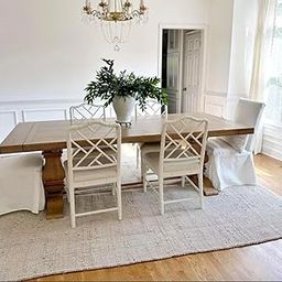 THE HOME TALK Jute Cotton Area Rug|Handcrafted Traditional Rectangular Rugs|Hand Woven Rug|Natural Rugs for Entryway Bedroom,Dining Room,Rustic Bohemian Décor|Eco-Friendly|8' X 10'|Natural Beige-image-7