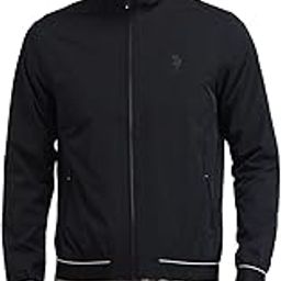 Men's Black Color-Block High neck Long Sleeve Casual Polyester Regular Fit Jacket-picture-24