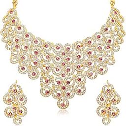 Divine Gold Plated Ad Necklace Set For Women-2