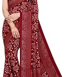 Women's Georgette Bandhani Printed Saree with Blouse Piece-picture-2