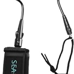 LOSA 5ft Bodyboard Surfboard SUP Wrist Leash Leg Rope Coiled Cord Pad Cuff Black-image-31