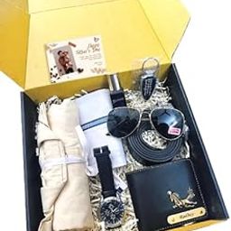 Gift Set Hamper for Men – Men's Wallet, Watch, Shirt, Goggles, LED Keychain, Bellavita Perfume, Leather Belt, Handkerchief-image-48