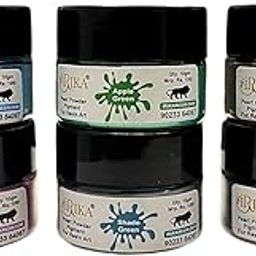 Pearl Mica Powder Set – Pack of 6 (10g Each) | Sky Blue, Apple Green, Magenta, Steel Gray, Lavender | Non-Toxic Shimmer Pigment for Resin Art, Soap & Craft-image-55