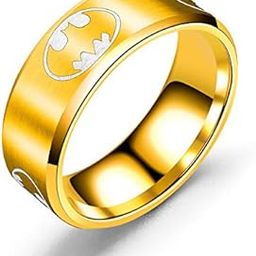 rvm jewels Batman Inspired Bat Symbol Gold Ring Casual Everyday Fashion for Men and Boys-picture-4