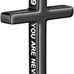 Cross Necklace for Men, Inspirational Bible Verse Cross Chain for Men, 316 Stainless Steel Cross Necklace for Men-image-19