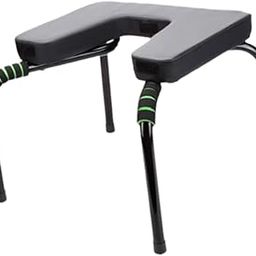 LOOM TREE Yoga Headstand Bench Steel Frame Strong Upside Down Chair Headstand Trainer Black with Mat | 1Yoga Headstand Bench | Material ~ Leather | Color ~ Black-picture-26