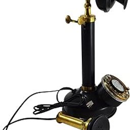 HOMEDECOR Instruments Antique Telephone Brass Decorative Gift (13.5 Inch Candlestick Rotary Dial Phone)-10