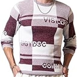 Mens Regular Fit Premium Round Neck Colorblocked Woolen Sweater for Winter Season-image-43