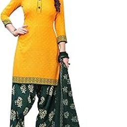 Women'S Crepe Salwar Suit Material (Heart Yellow_Yellow_Free Size)-picture-22