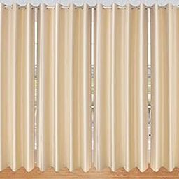 Homestic Plain 4 Pieces Patio Sliding Door Curtain - Keep Warm Draperies, Sliding Glass Door Drapes,7 Feet (Cream)-image-82