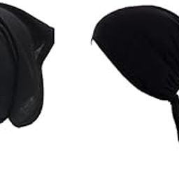 Hijab Tube Cap with Hijab Tie Cap (Black Color) | Pack of 2 | Combo Set-23