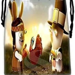 Ubersweet® Multi-colorido Custom Rayman Raving Rabbids Receber Saco De Armazenamento Sacos de Cordão Personalizado Impresso Sacos de Compressão 122 cm Armazenamento sacos-image-48