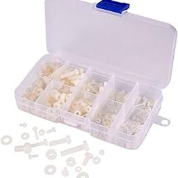 Hotusi M2 M2.5 M3 M4 M5 (Total 270pcs) Nylon Screw/Nut/Washer Assortment Kit Come with Plastic Box-2