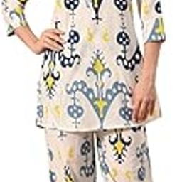 Women's Printed Rayon Co-ord Set, V-Neck Tunic with Palazzo Pants-image-19
