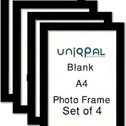 A4 Size Black Photo Frame for Wall Pictures-Set of 4-White Art Set for Big Decoration,Interior Decor Street Walls, Glass Frame for Photos,Large Cheap A4 Painting, Stick-on Certificate, Arcylic Picture-image-35