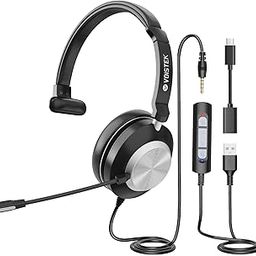 Headset with Microphone for PC, USB C/3.5MM/USB Jack - Computer Headphones with Microphone Noise Cancelling, Headphones with Mic for Mac Pcs Laptop-image-105