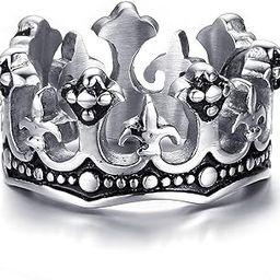 Stylish Crown Engraved Alloy Antique Band Ring for mens & Boys-image-10