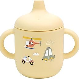 Sun & Shine Silicone Baby Sippy Cup with Handle | Travel Sipper Water Bottle for Boy or Girl| Food Grade Mug | Spill Proof Tumbler| Kid Milk Bottles with Cap | 6 Months to 3 Years | 180 ml (Beige)-image-84