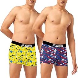 Pack of 2 Printed Trunk for Men | Cotton Blend | Soft & Stretchable | Stylish Men's Underwear | Comfortable Fit | Assorted Prints | Innerwear for Men |Red-Blue-Light Blue-image-82