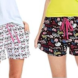 Oyshome Casual Summer Drawstring Comfy Sweat Shorts for Women/Girls Short Boxer Free Size (Design & Color May Vary) Multicolored Set of 2-picture-9