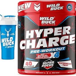 WILD BUCK Wild Pre-X4 Hardcore Pre-Workout Supplement Powder With Creatine Monohydrate,Arginine Aakg,Beta-Alanine,Explosive Muscle Pump [40 Servings,Watermelon Twist] Free Shaker,2 Count-16