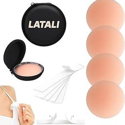 Reusable Silicone Nipple Covers for Women (2 Pairs) – Invisible, Waterproof & Sweatproof Pasties with 36 Double-Sided Tapes – Comfortable, Skin-Friendly, for Backless & Strapless Outfits Nude-25