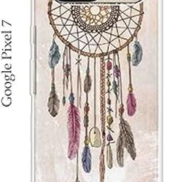 Designer Printed Soft Silicon Back Cover for Google Pixel 7 (White Dream Catcher)-image-91