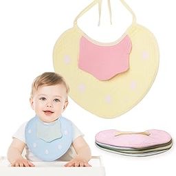 THE LITTLE LOOKERS Cotton Baby Bibs/Apron with Tie Knot Closure| with PVC on Back for Quick Absorption & Fast Drying Bibs for Babies/Newborn (0-36 Months) (Pack of 3)-picture-22