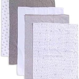 TuddyBuddy Baby Burp Cloth Towel Napkins for Baby Large 17x12 Inches, Fine Double Layer 100% Cotton (5 Pcs Burp Towels, Grey Bees)-picture-19