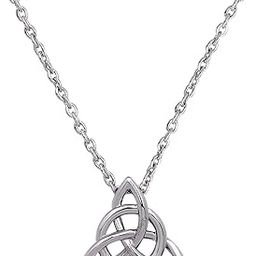 Irish Celtic Knot Triquetra Trinity Triangle Pendant Necklace with Chain for Women (PAPS1101733PR)-image-41