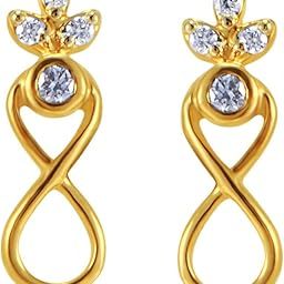 Women's & Girl's Pride Diamond Collection 18K Yellow Gold Stud Matching Earrings-5