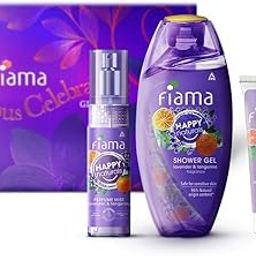 Fiama Gift Set Joyous Celebration Pack of 3, Gift Box with Body Wash Shower Gel 250ml, Perfume Spray 120ml, Face Wash 100ml, Gifts for Women & Men, Gift Items, Best Birthday, Anniversary Gifts by ITC-0