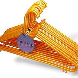 Treback Plastic Clothes Hangers | Pack of12, Golden | Hanger for Shirts, Saree, Jeans| Heavy Hanger-15